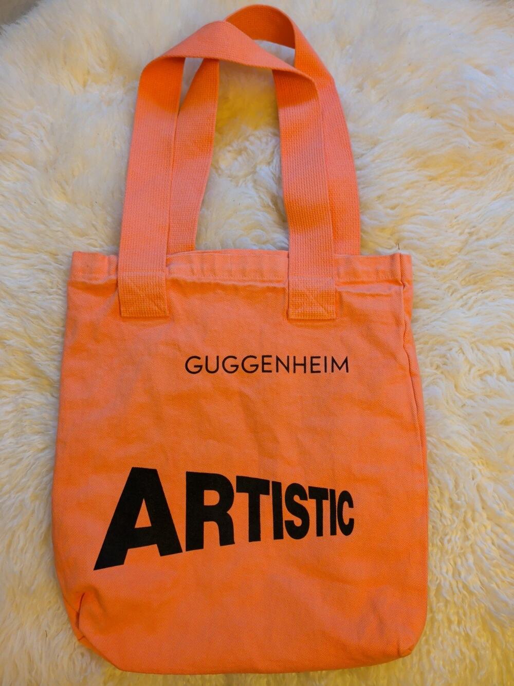 Guggenheim Museum NYC Tote Bag Coral Orange Exhibition Artistic License Six Take